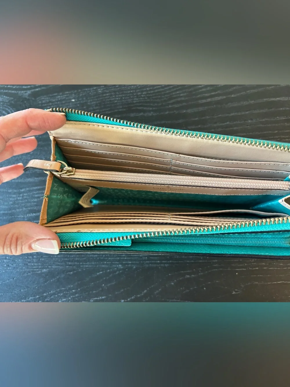 Kate Spade Teal Wristlet Wallet - Turquoise Leather